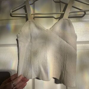 ALTR’D STATE Cream Ribbed Knit Tank Top